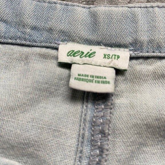 Aerie Women's Tie-Strap Sleeveless Chambray Shorts Romper Size XS - Picture 3 of 9